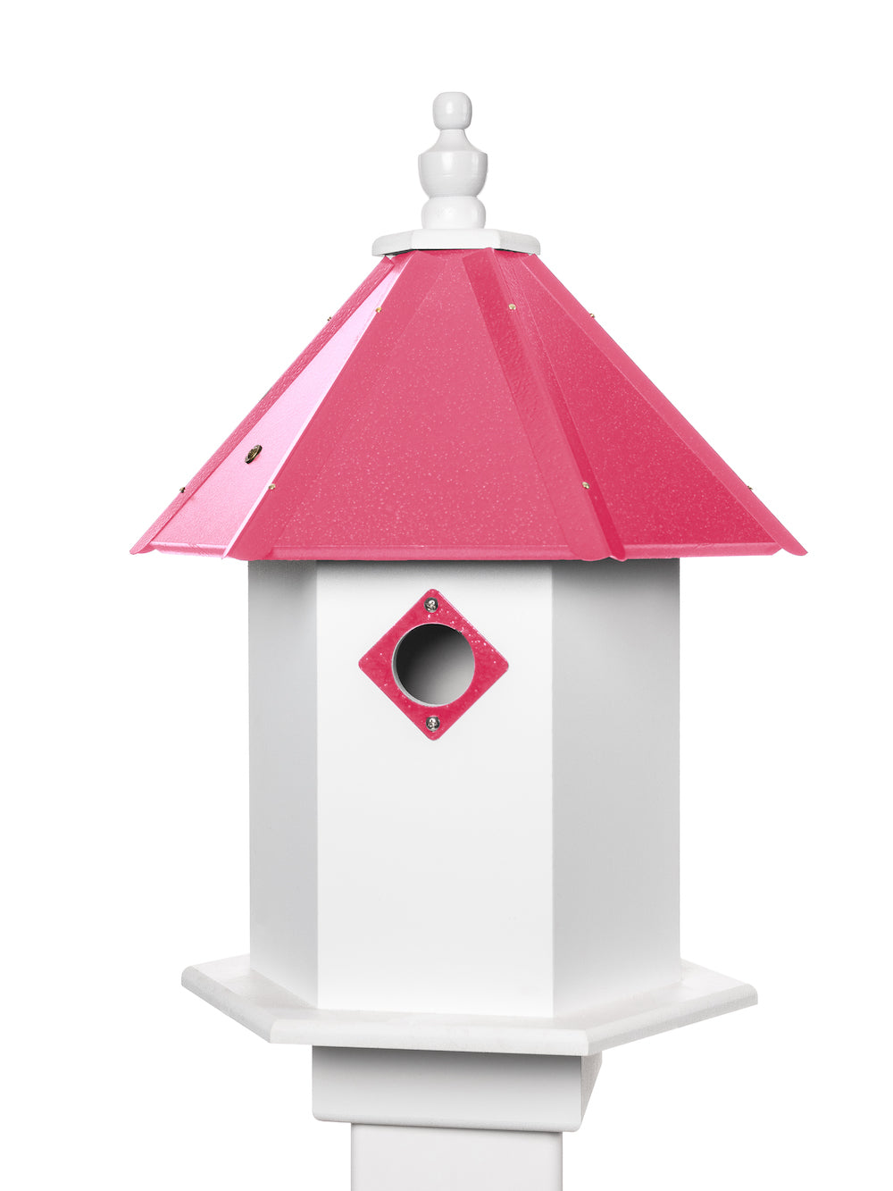 Pink songbird birdhouse