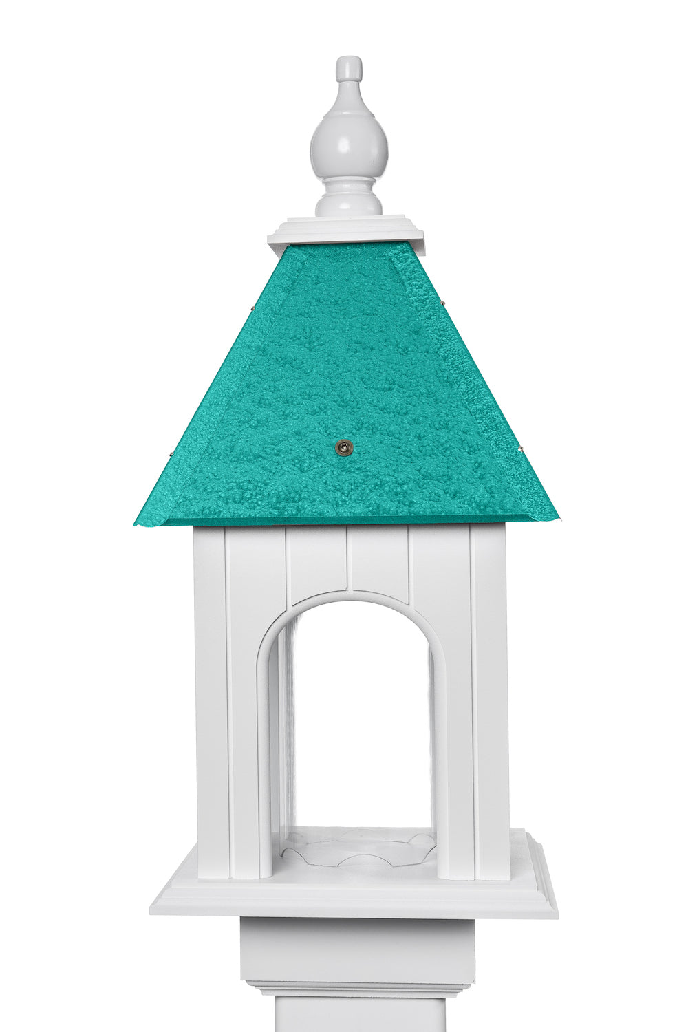 Beach glass camellia bird feeder