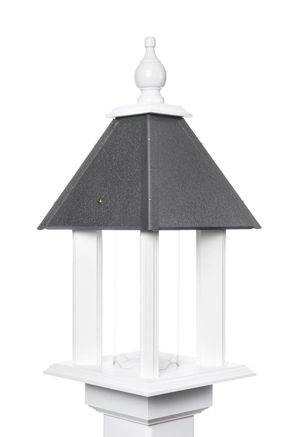 Gray pavilion bird feeder