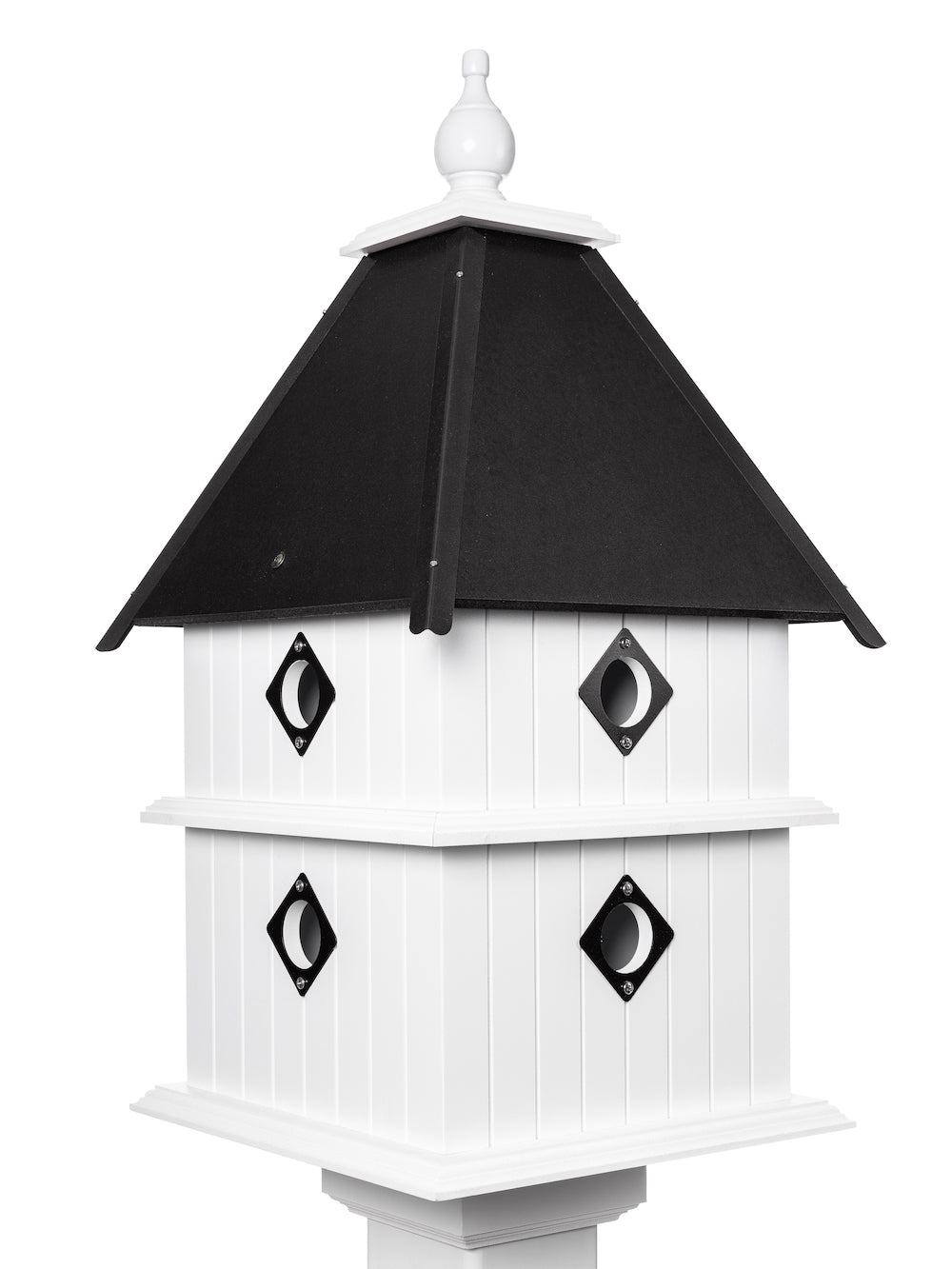 Black plantation birdhouse with white background