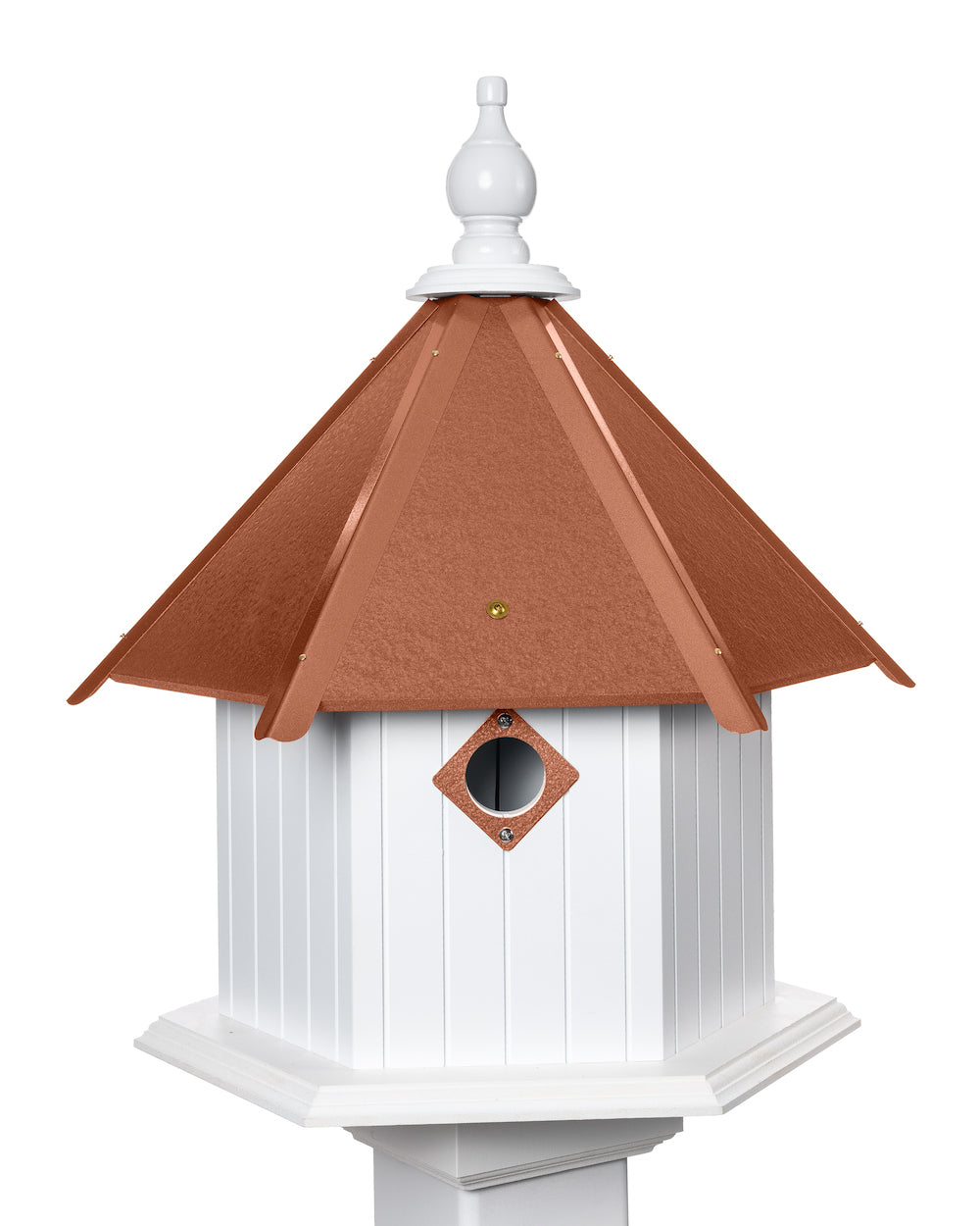 Hammer copper gardenia birdhouse