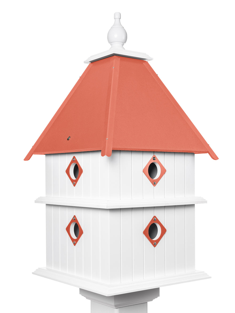 Coral isle plantation birdhouse with white background