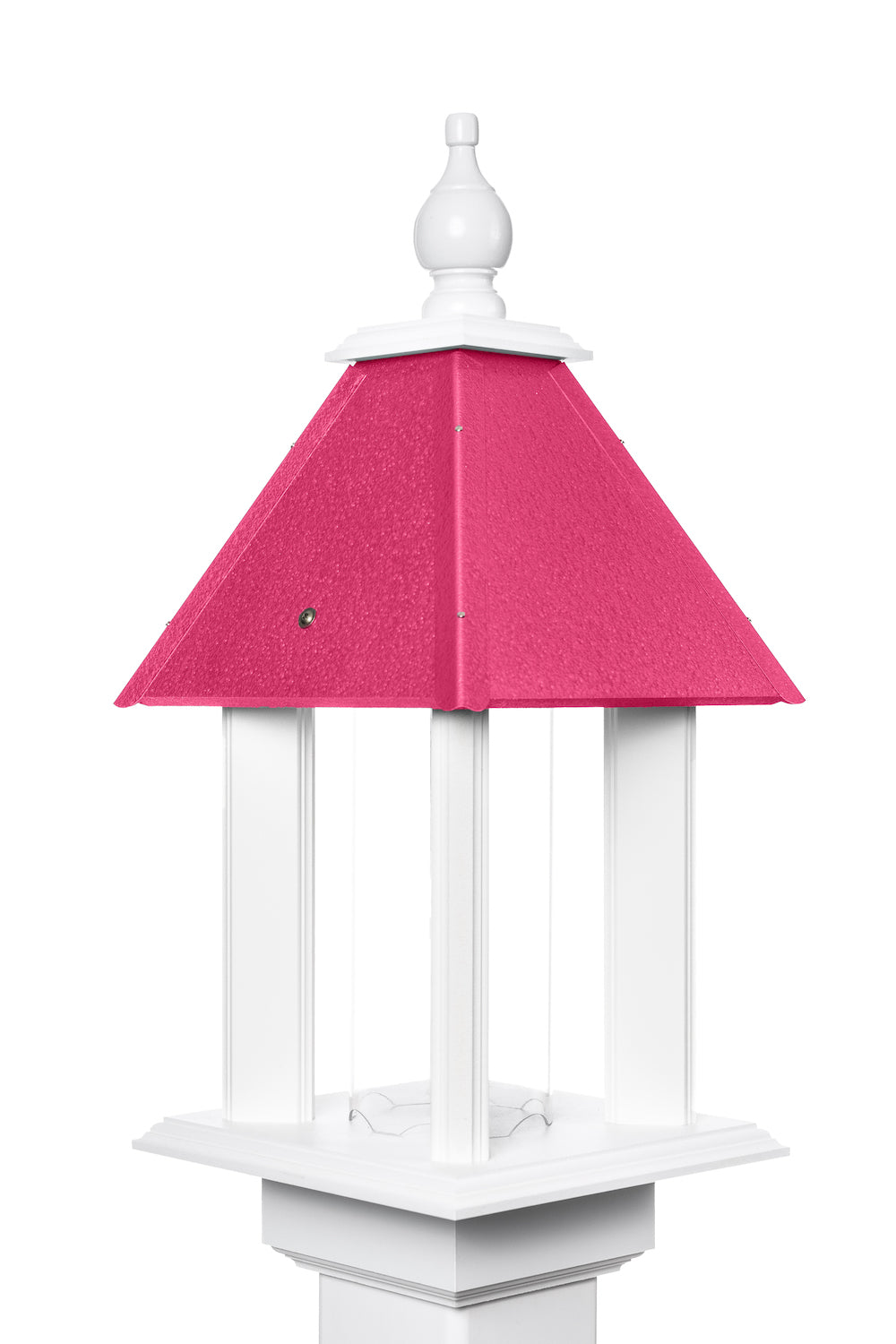 Pink pavilion bird feeder