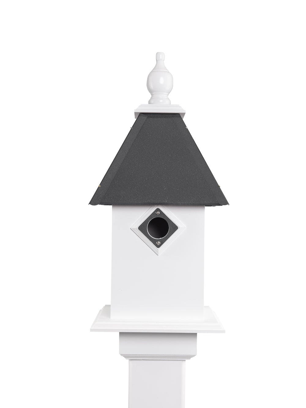 Gray classic bluebird house with white background